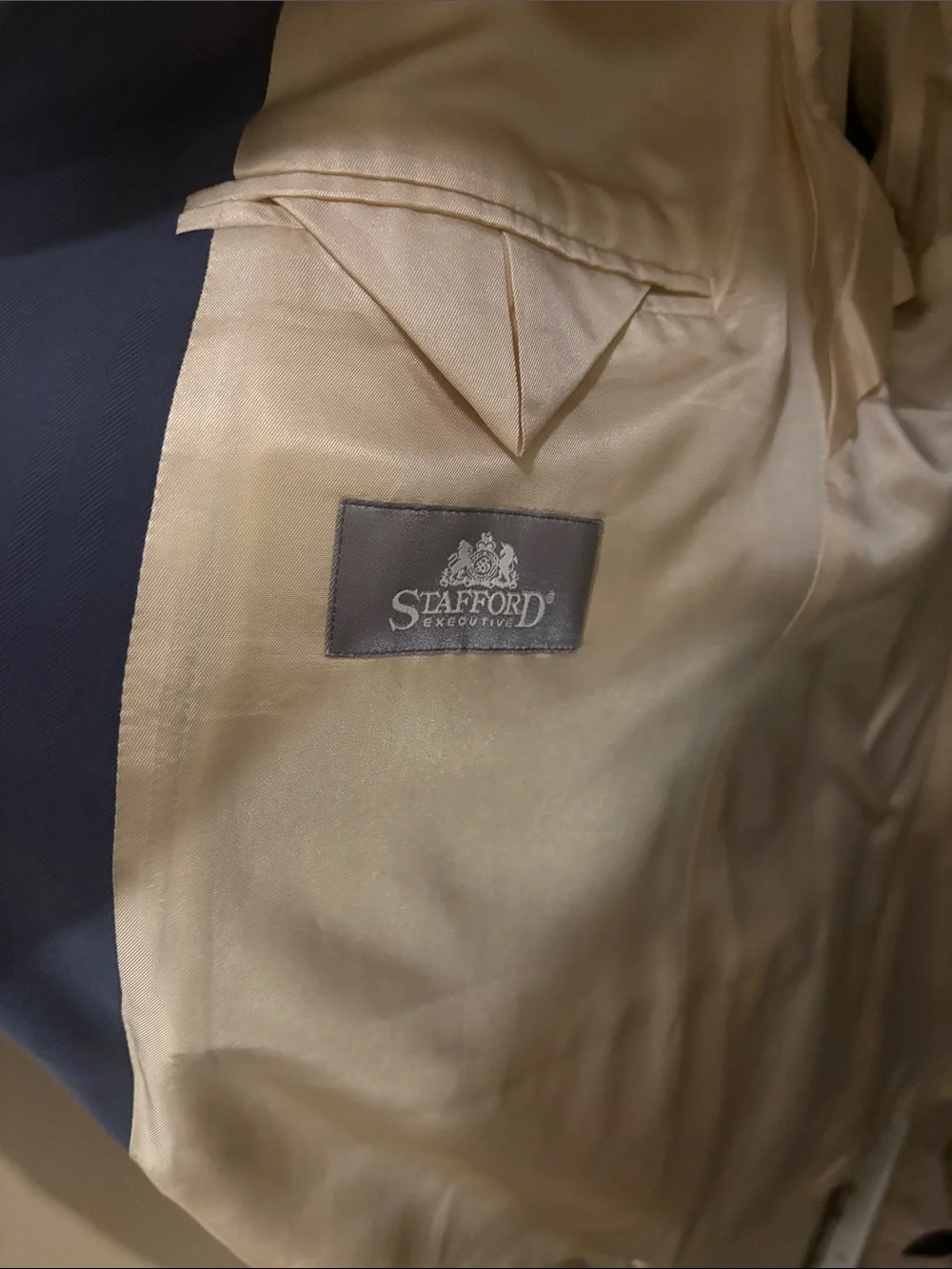Stafford Executive Cassidy 100% Pure Silk Blue Sport Coat with Gold Buttons